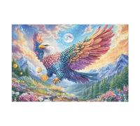 Starry Colorful Bald Eagle Rompicapo 1000 Pezzi Lago Di Como Per Adulti Splendid Celestial Critters Cartone Opaco Incastro Perfetto Per Regalo Di Compleanno Da Passatempo Qualità Premium 1000 PCS