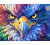 Starry Colorful Bald Eagle Rompicapo 1000 Pezzi Per Regalo Di Anniversario Cartone Rigido Per Coppie Animal Pet Incastro Perfetto Per Serate in Casa Edizione Esclusiva Da Passatempo 1000 PCS/75x50cm