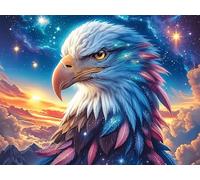Starry Colorful Bald Eagle Rompicapo 1000 Pezzi Per Regalo Di Epifania Cartone Spesso Per Bambini Colorful Fantasy Wildlife Attività Educativa Per Tutta La Famiglia Edizione Limitata Da Passatempo 100