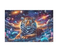 Starry Colorful Tiger Rompicapo 1000 Pezzi Per Regalo Di Epifania Cartone Spesso Per Bambini Splendid Celestial Critters Attività Educativa Per Tutta La Famiglia Edizione Limitata Da Passatempo 1000 P