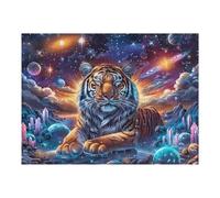 Starry Colorful Tiger Rompicapo 500 Pezzi Per Decorazione Murale Grande Formato Splendid Celestial Critters Cartone Rigido Panoramico Per Pareti Ampie Stampa Ad Alta Definizione 500 PCS
