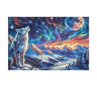 Starry Colorful Wolf Puzzle 1000 Pezzi Relax E Meditazione Radiant Whimsical Menagerie Rompicapo Mindfulness Attività Per Il Benessere Riduzione Dell'ansia Regalo Per Tutti 1000 PCS