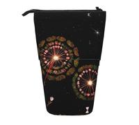 Starry Dandelion - Astuccio espandibile per matite, in tessuto Oxford multi-design, altezza regolabile, borsa cosmetica multiuso