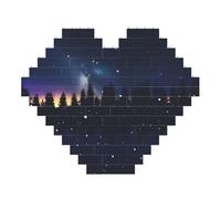 Starry Divination Print Art Brick Puzzle a forma di cuore blocchi di costruzione fai da te set 3D puzzle decorazione per la casa 53 pezzi