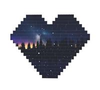 Starry Divination Stampa Art Mattone Puzzle a forma di cuore DIY Building Blocks Set 3D Puzzle Home Decor 82 pezzi