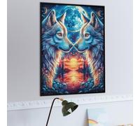 Starry Flame Twin Wolf Heads Puzzle 1000 Pezzi Multicolore Creativo Ragazzi Animals Plants Gioco Educativo Intelligenza Idea Regalo Per Figlio 1000 PCS
