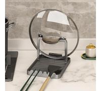 STARRY G Riposo cucchiaio da cucina con coperchio, supporto per utensili da cucina con gocciolatoio, resistente al calore, organizer per mestoli, pinze, spatola, semplice portaposate