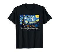 Starry Halloween Notte Strega Fantasma Zucca Cat Art Maglietta