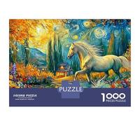 Starry Horse Jigsaw Puzzles for Adult Challenging Puzzles The Impossible Challenge 1000 Piece Unicorn Magical Lake Difficult Hard Jigsaw Puzzles for Man And Woman with Letters on Back 52x38cm/1000pcs