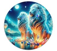 Starry Lion 1000 Pezz Puzzle Rotondo GiocoDivertimento Familiare The Majestic Lion Puzzle Grande Puzzle Regalo Bambini 1000pcs (67.5x67.5cm)