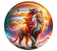 Starry Lion 1000 Pezz Puzzle Rotondo GiocoDivertimento Familiare The Majestic Lion Puzzle Puzzle Classico Puzzle Regalo Adulti 1000pcs (67.5x67.5cm)