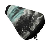 Starry Night Black Tree Art Bike Seat Cover con coulisse, impermeabile, cuscino per sella della bicicletta, protezione solare e antipolvere, copertura antipioggia unisex per mountain bike