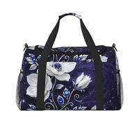 Starry Night Blooms - Borsone da viaggio impermeabile, compatto, per sport, palestra e fine settimana, per uomini e donne