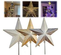 Starry Night Gingerbread Tree Topper-Whimsical Holiday Magic,5 Point Resin Tree Top Star with Auto Timer,Illuminated Twinkle LED Acrylic Star Christmas Tree Decorations (3MIX)