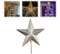 Starry Night Gingerbread Tree Topper-Whimsical Holiday Magic,5 Point Resin Tree Top Star with Auto Timer,Illuminated Twinkle LED Acrylic Star Christmas Tree Decorations (White)
