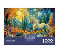 Starry Night Horse 1000 Pezzi Puzzle Reto Celestial Vibrant Blooms - Cartone Spesso E Durevole & Puzzle Impossibile 70x50cm/1000pcs Regalo Per Appassionati Di Puzzle