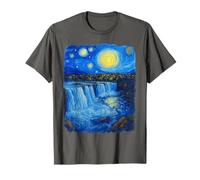 Starry Night Niagara Falls Waterfall Art Lover Road Trip Maglietta