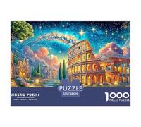 Starry Night over Rome's Colosseum, Vibrant Puzzle Da 1000 Pezzi Fantasy Architecture Cartone Riciclato, Puzzle Di Sfida Per Adulti 38x26cm/1000pcs