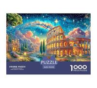 Starry Night over Rome's Colosseum, Vibrant Puzzle Da 1000 Pezzi Fantasy Architecture Perfetto Per Uomini, Donne, Anziani E over 65 70x50cm/1000pcs