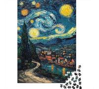 Starry Night Painting 1000 Pezzi Cartolina Premium Pacchetto Puzzle Senior Jigsaw Entusiasti Difficile Sfidante Decorazione Murale Pacchetto Valore 70x50cm/1000pcs
