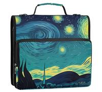 Starry Night Sky 1 1/2 pollici 3 anelli raccoglitore ad anelli D raccoglitore con cerniera organizer scuola media raccoglitore borsa con tracolla portafoglio da viaggio e custodia ad anelli porta