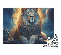 Starry Sky Lion Puzzle 1000 Pezzi Per Adulti, Tarot Style Pixel Art Reale, Esperienza Trasformativa, Design Da Incorniciare 1000pcs (75x50cm)