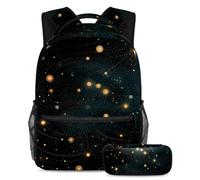 Starry Sky preparati per il ritorno a scuola con il nostro set zaino e astuccio per ragazzi, ragazze e adolescenti, Multicolore#03, B：29.4x20x40cm P：19x7.5x3.8cm, Zaino daypack