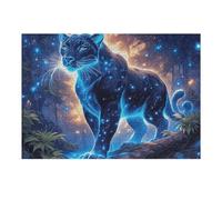 Starry Sky White Tiger Rompicapo 300 Pezzi Per Regalo Di Battesimo Cartone Spesso Per Bambini Animal Pet Tema Baby Per Attività Educativa Con Confezione Regalo Da Passatempo 300 PCS