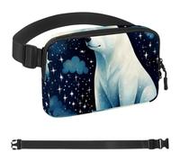 Starry Snow White Polar Bear-1719 - Marsupio unisex, alla moda, sportivo, sottile, alla moda, per jogging, escursionismo, donna, uomo, multicolore, 4 x 23 x 15 cm, Multicolore, 1.5x9.0x5.9in/4x23x15cm
