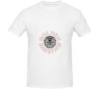 STARRY STAR Golden Earring Face It Funk Men Crew Neck Casual Shirts White M