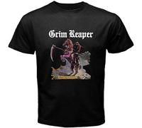 STARRY STAR Grim Reaper See You in Hell 1983 Heavy Metal Band Men's T-Shirt XL
