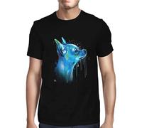 STARRY STAR Men's 1Tee Mens Watercolour Abstract Chihuahua Dog Christmas Mens18460 T-Shirts Black S