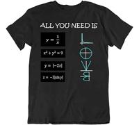 STARRY STAR Men's all You Need Is Love Slim Fit Mens Funny Math Shirt Mathematical Equation Humor Tee9537 T-Shirts Black S