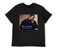 STARRY STAR Men's Barry White Soul Seduction Vinyl CD Cover T-Shirts Black M
