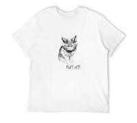 STARRY STAR Men's Fluff off Angry Cat White Cotton Full Size S-3Xl Angry Cat T-Shirts White XL