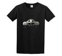 STARRY STAR Men's Space 1999 Eagle Retro TV Show Film 90S 80S Spaceship Geek Nerd Cotton T Shirt Black M