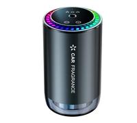 Starry Umidificatore per auto, diffusore di aromi con oli essenziali, potenza di profumo regolabile, funzionamento a batteria, Smart Auto On-Off, proiettore a stella, compatto, nero, per interni