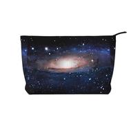 Starry Universe Space Chiusura a cerniera Borsa per il trucco in velluto a coste Organizer multifunzionale 22x7x17cm per Viaggi Campeggio Vacanze Fitness, Nero , Taglia unica