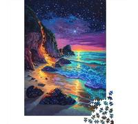 StarryNightBeach 1000 Pezzi Carta Ecologica Pacchetto Puzzle Per Adulti E Bambini Da 12 Anni Gioco Di Famiglia Decorazione Murale Pacchetto Valore 52x38cm/1000pcs