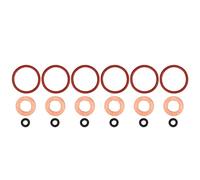 Starrypxl Fuel Injector Sealing Rings Kit 059 130 519 Rubber Metal Replacement Durable Precision Fit 6 Pieces Engine Performance Enhancement