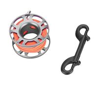 Starrypxl KEEP DIVING Aviation Aluminum Finger Reel Clip Scuba Diving Tech Spool 15m Line Lightweight Durable Corrosion Resistant for Underwater Exploration Black Grey Blue Pink (Grigio)