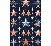 Stars Abstract Pattern Writing Notebook Journal - Celestial Star Design - Christmas - Paperback: 6 x 9in, 150 Lined Pages