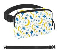 Stars and Moon-1406 Marsupio da uomo e donna, marsupio con tracolla regolabile, alla moda, borsa a tracolla ovunque, per viaggi all'aperto, corsa, escursionismo, multicolore, 4 x 23 x 15 cm,