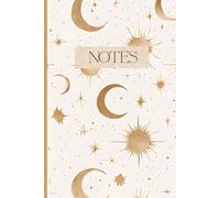 Stars and Moon Notebook for Women, Crescent Moon Design, Stargazer's Notebook, Celestial Inspirational Notebook