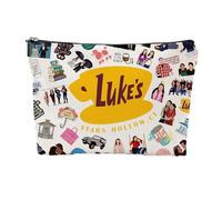 Stars Hollow - Beauty case impermeabile in lino, da donna, design Luke's Diner per cosmetici, da viaggio, con chiusura lampo, per la vita quotidiana