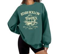 Stars Hollow Sweatshirt, Stars Hollow 1779 Felpa, Stars Hollow Where You Lead I Will Follow Felpa, Verde, XL