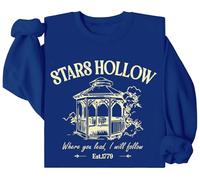 Stars Hollow Sweatshirt, Stars Hollow Where You Lead I Will Follow Felpe, Stars Hollow 1779 Camicia a maniche lunghe, Klein Blue., S