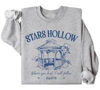 Stars Hollow Sweatshirt, Stars Hollow Where You Lead I Will Follow Felpe, Stars Hollow 1779 Camicia a maniche lunghe, Grigio, M