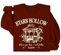 Stars Hollow Sweatshirt, Stars Hollow Where You Lead I Will Follow Felpe, Stars Hollow 1779 Camicia a maniche lunghe, Porpora, M