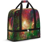 Stars in Deep Nebula Space Travel Duffle Bag per donne e uomini Nebulosa Weekend Borse per la notte Pieghevole Wet Separato 47 L Tote Bag per Sport Palestra Yoga, Colore, 47 L, Organizer per borse